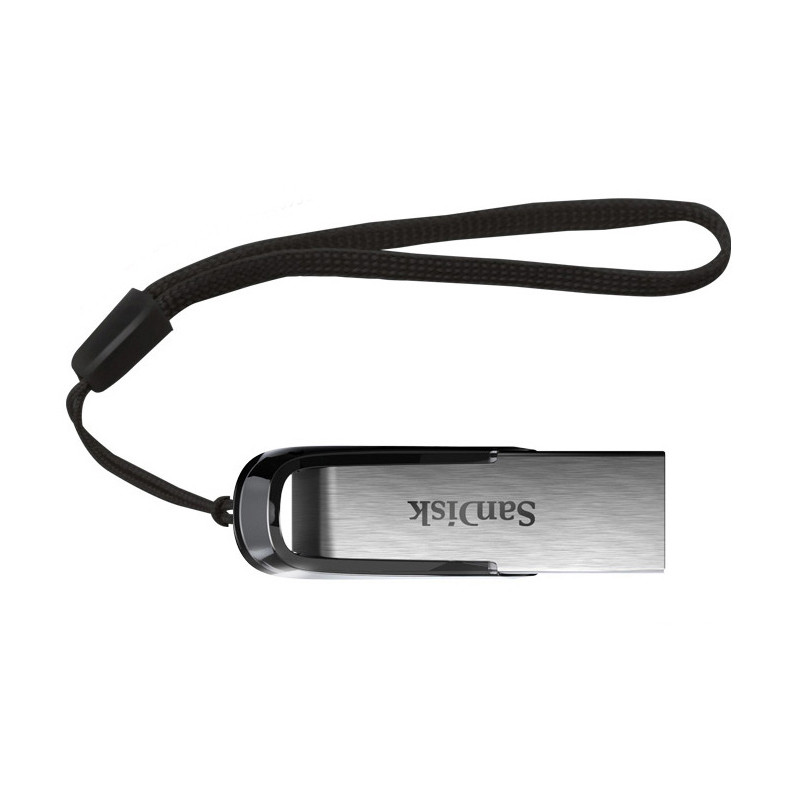 فلش مموری سن دیسک Ultra Flair CZ73 ظرفیت 64 گیگابایت با رابط USB 3.0 و بدنه فلزی مقاوم، سرعت انتقال 150 مگابایت بر ثانیه و سازگار با انواع سیستمعاملها و دستگاهها