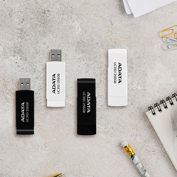 فلش مموری ای دیتا مدل UC310 ظرفیت 64 گیگابایت با رابط USB 3.2 Gen1، طراحی چرخشی، سازگار با ویندوز، مک، لینوکس، بدون نیاز به نصب درایور و مناسب استفاده در کامپیوتر، لپتاپ، گوشی و تلویزیون