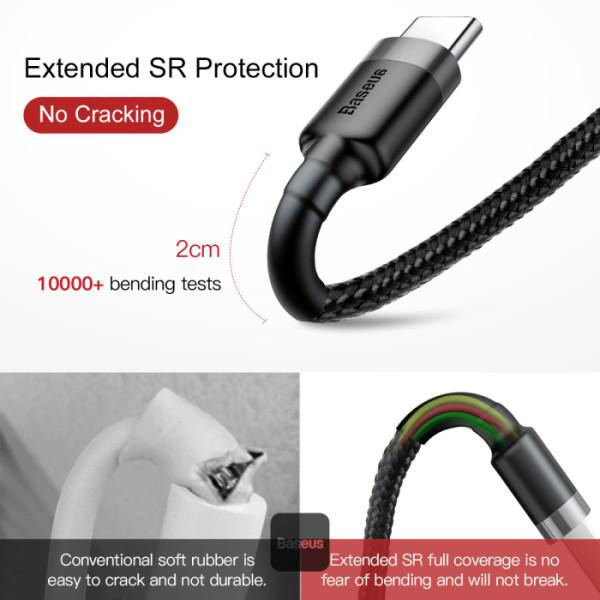 کابل تبدیل USB به USB-C باسئوس مدل Cafule طول 1 متر