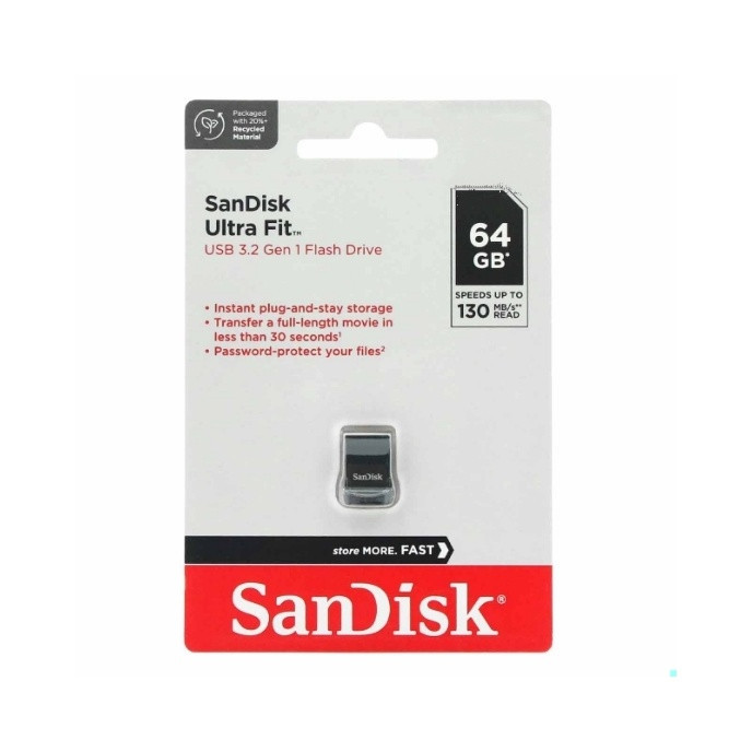 فلش مموری USB 3.2 سن دیسک مدل ULTRA FIT SDCZ430 ظرفیت 64 گیگابایت