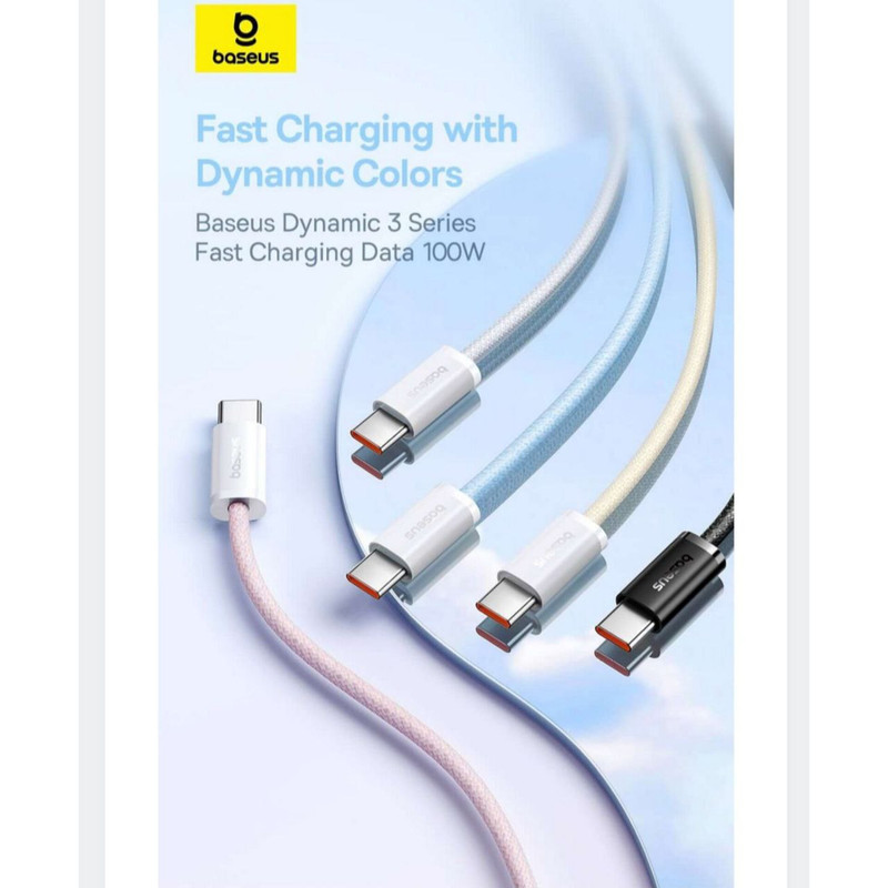 کابل USB-C بیسوس مدل Dynamic 3 Series 100W طول 1 متر