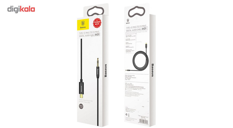 کابل انتقال صدا USB-C به جک 3.5 میلی متری باسئوس مدل M01 به طول 1.2 متر