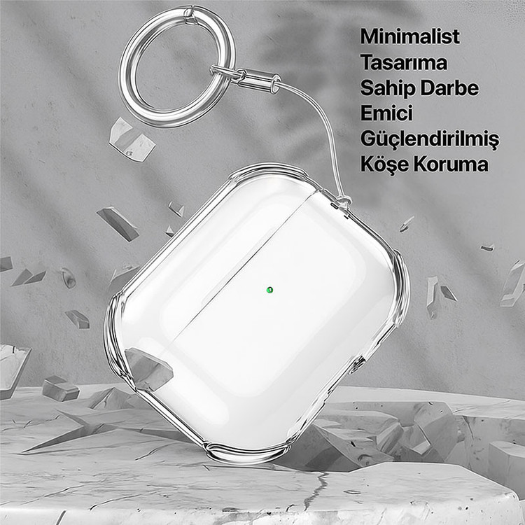 کاور گوف مدل Clear Air Bag مناسب برای کیس اپل Airpods Pro 3 به همراه آویز