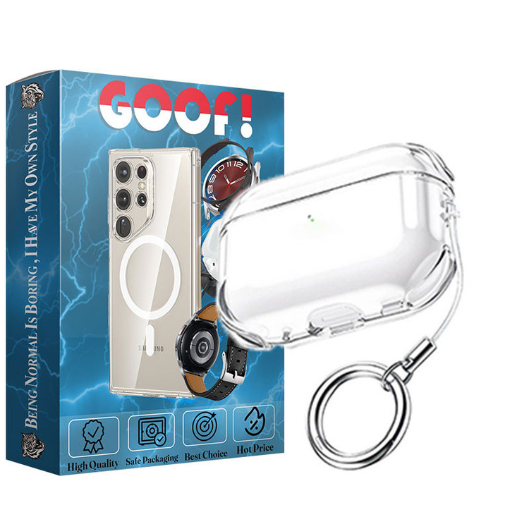 کاور گوف مدل Clear Air Bag مناسب برای کیس اپل Airpods Pro 3 به همراه آویز