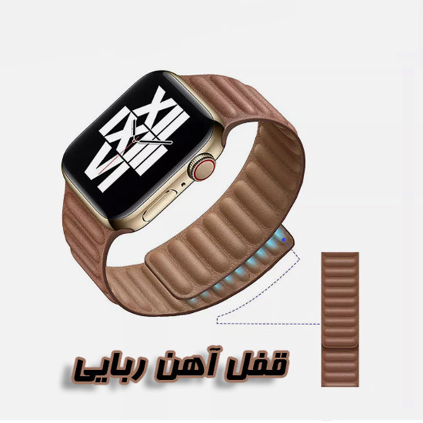 بند پنتر مدل Magnetic Leather 2C Link مناسب برای اپل واچ سری 1/2/3/4/5/6/7/8/9/ SE / ULTRA / ULTRA 2 سایز 42/44/45/49 میلی متری