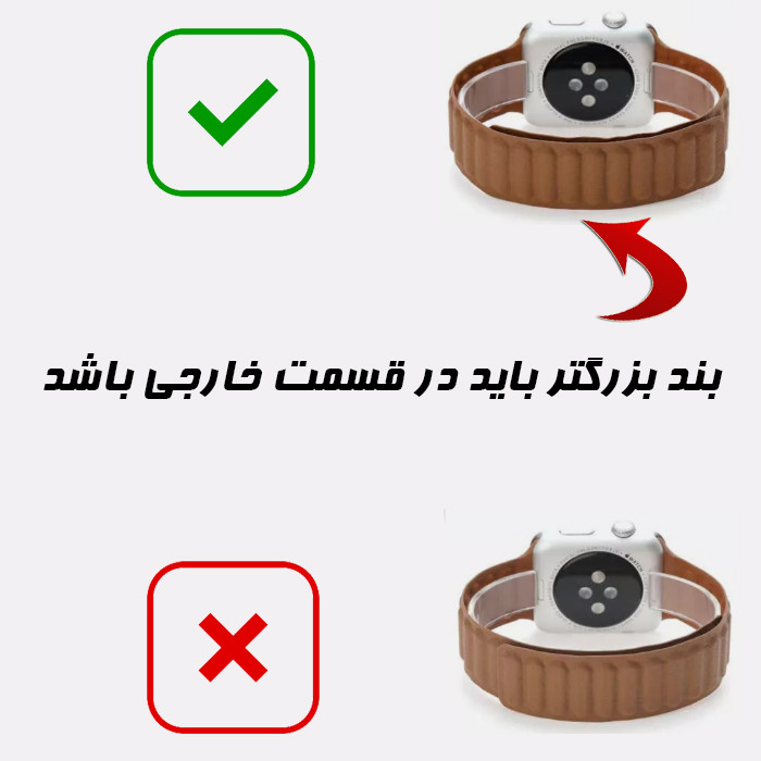 بند پنتر مدل Magnetic Leather 2C Link مناسب برای اپل واچ سری 1/2/3/4/5/6/7/8/9/ SE / ULTRA / ULTRA 2 سایز 42/44/45/49 میلی متری