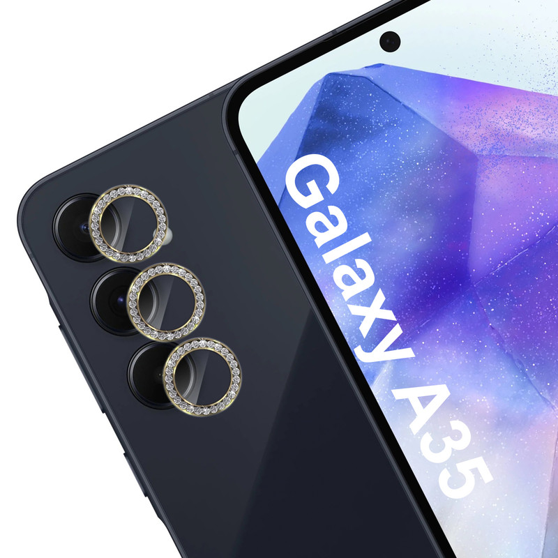 محافظ لنز دوربین گوف مدل Diamond مناسب برای گوشی موبایل سامسونگ Galaxy A35