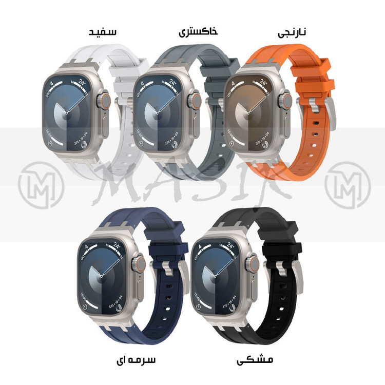 بند مسیر مدل Bracelet Sport Silicone Strap مناسب برای اپل واچ سری 1/2/3/4/5/6/7/8/9/ SE / ULTRA / ULTRA 2 سایز 42/44/45/49 میلی متری