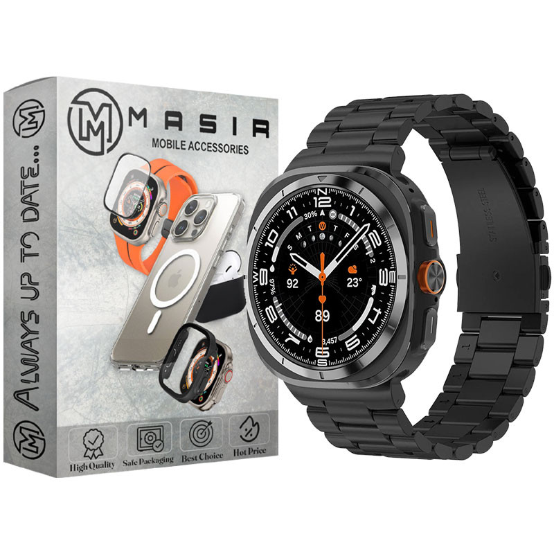 بند مسیر مدل 3bead Clasp Stainless مناسب برای ساعت هوشمند سامسونگ Galaxy Watch Ultra 47mm