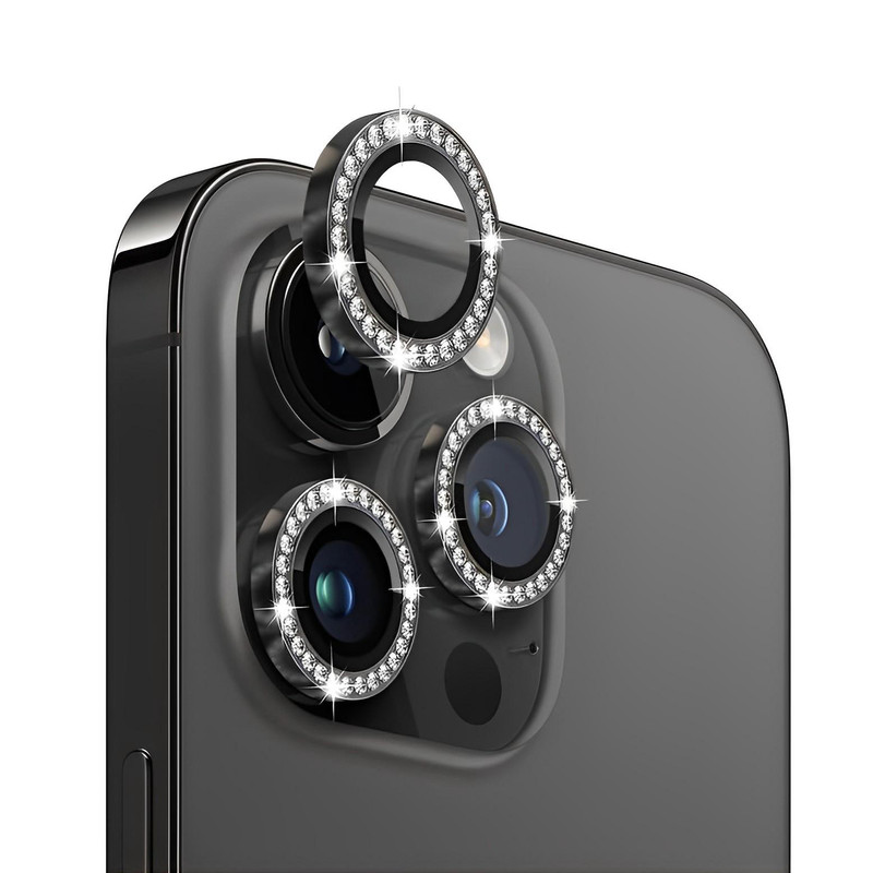 محافظ لنز دوربین گوف مدل رینگی نگین دار مناسب برای گوشی موبایل اپل iPhone 14 Pro /14 Pro Max