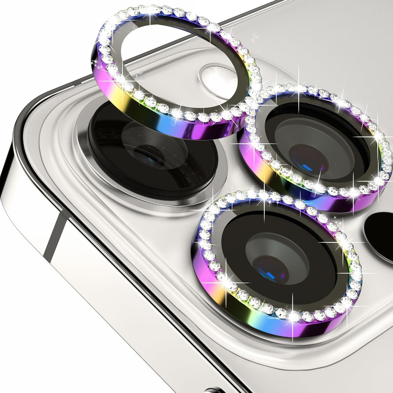 محافظ لنز دوربین گوف مدل رینگی نگین دار مناسب برای گوشی موبایل اپل iPhone 14 Pro /14 Pro Max
