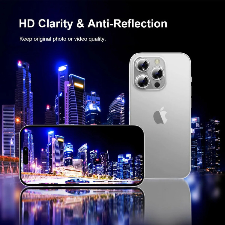محافظ لنز دوربین گوف مدل رینگی نگین دار مناسب برای گوشی موبایل اپل iPhone 14 Pro /14 Pro Max