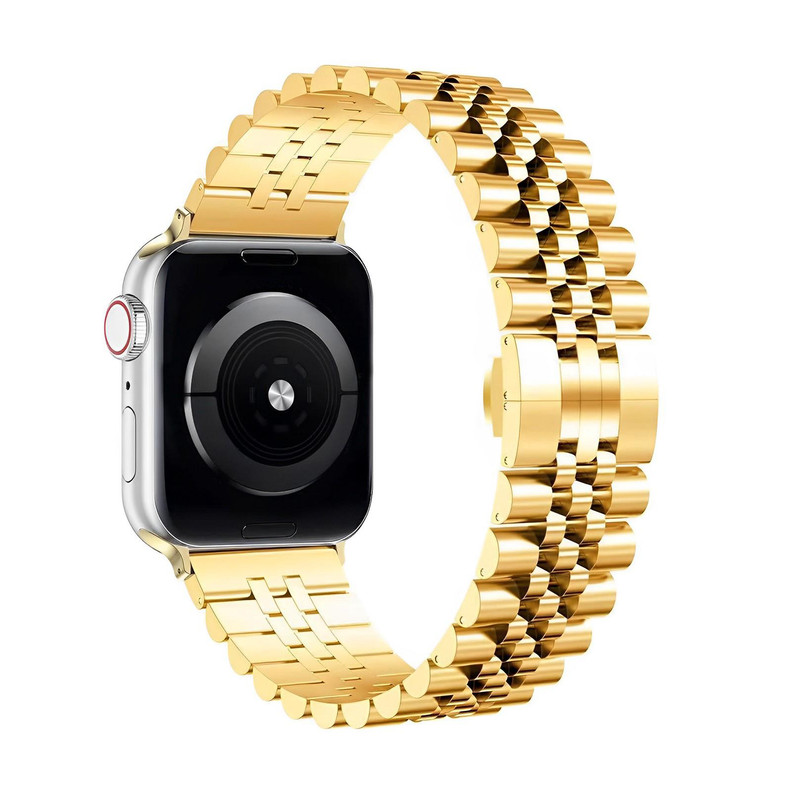 بند گوف مدل 5Bead Rolex مناسب برای اپل واچ سری 1/2/3/4/5/6/7/8/9سایز 38/40/41 میلی متری