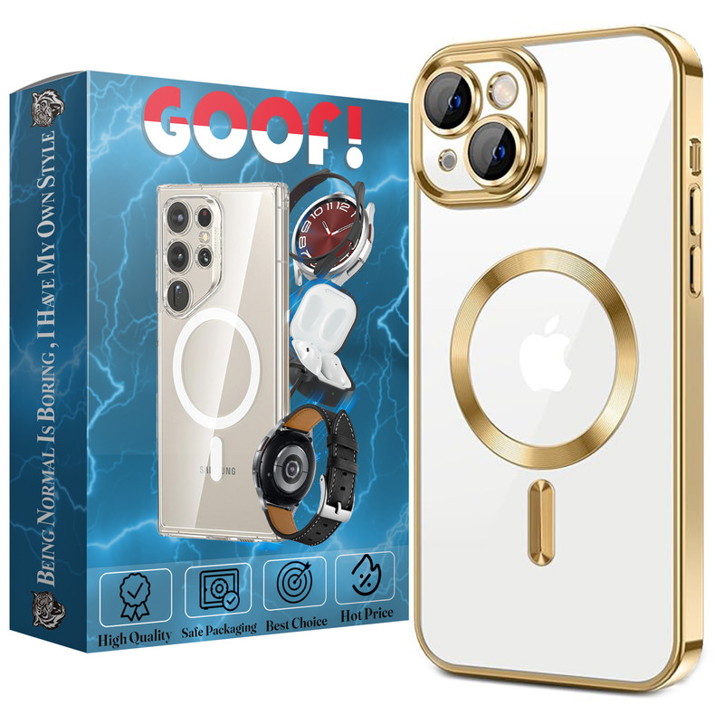 کاور گوف مدل Luxury Magnetic Clear Case مناسب برای گوشی موبایل اپل Iphone 15