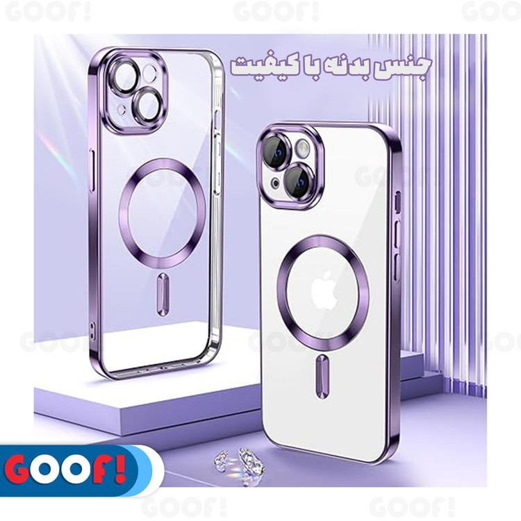 کاور گوف مدل Luxury Magnetic Clear Case مناسب برای گوشی موبایل اپل Iphone 15