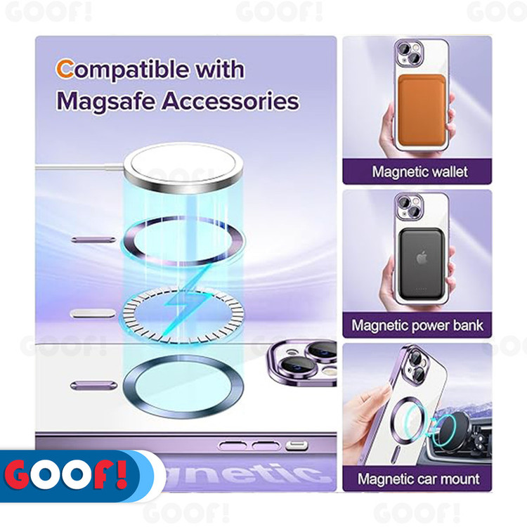 کاور گوف مدل Luxury Magnetic Clear Case مناسب برای گوشی موبایل اپل Iphone 15