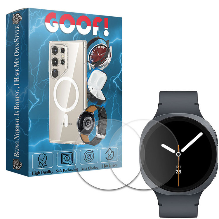 محافظ صفحه نمایش گوف مدل Tempered Glass مناسب برای ساعت هوشمند سامسونگ Galaxy Watch 8 Classic 46mm بسته دو عددی