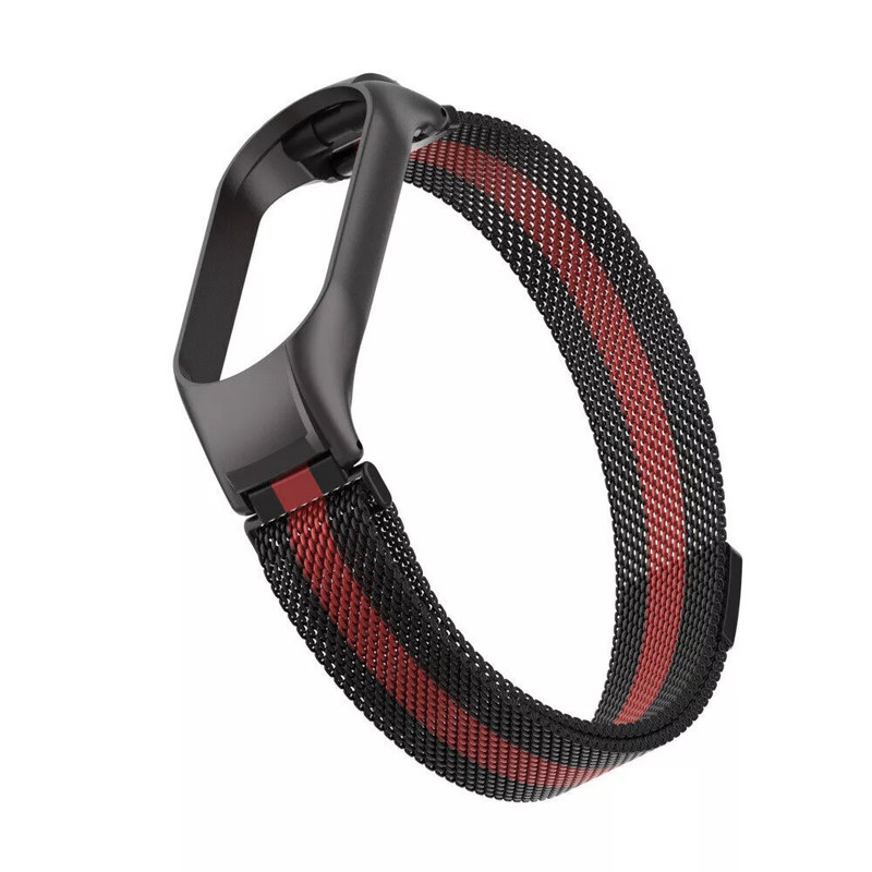 بند گوف مدل Milanese-R مناسب برای ساعت هوشمند شیائومی Mi band 7 به همراه کاور