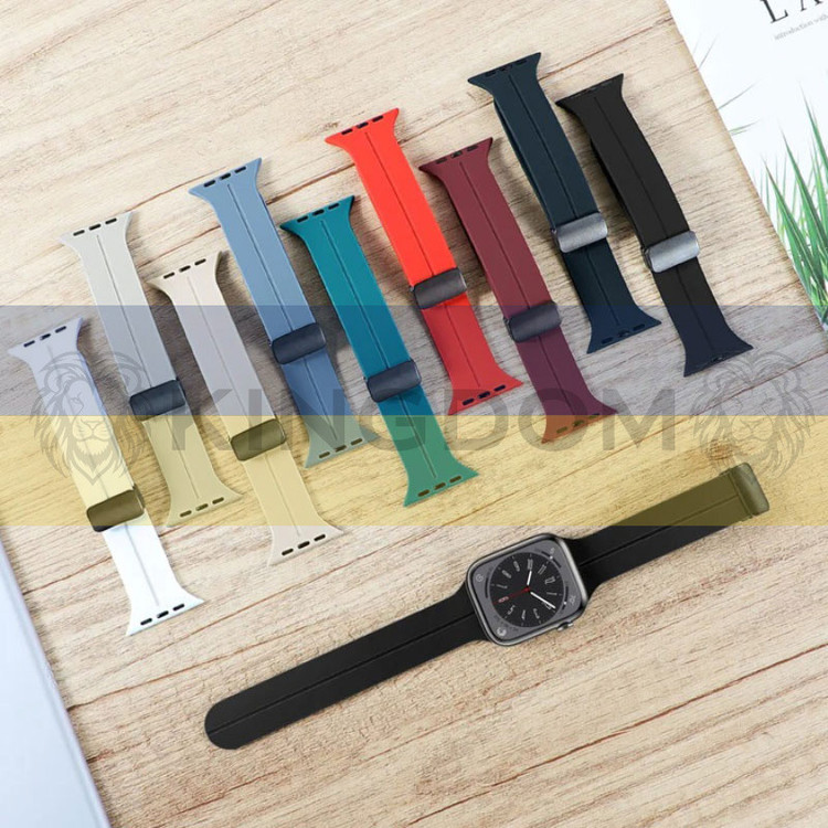 بند کینگدام مدل Silicon Magnetic مناسب برای اپل واچ سری 1/2/3/4/5/6/7/8/9/SE سایز 38/40/41 میلی متری
