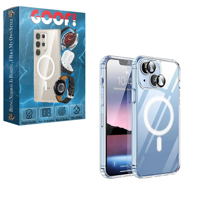 کاور گوف مدل Clear Lens مناسب برای گوشی موبایل اپل iPhone 13 به همراه محافظ لنز دوربین