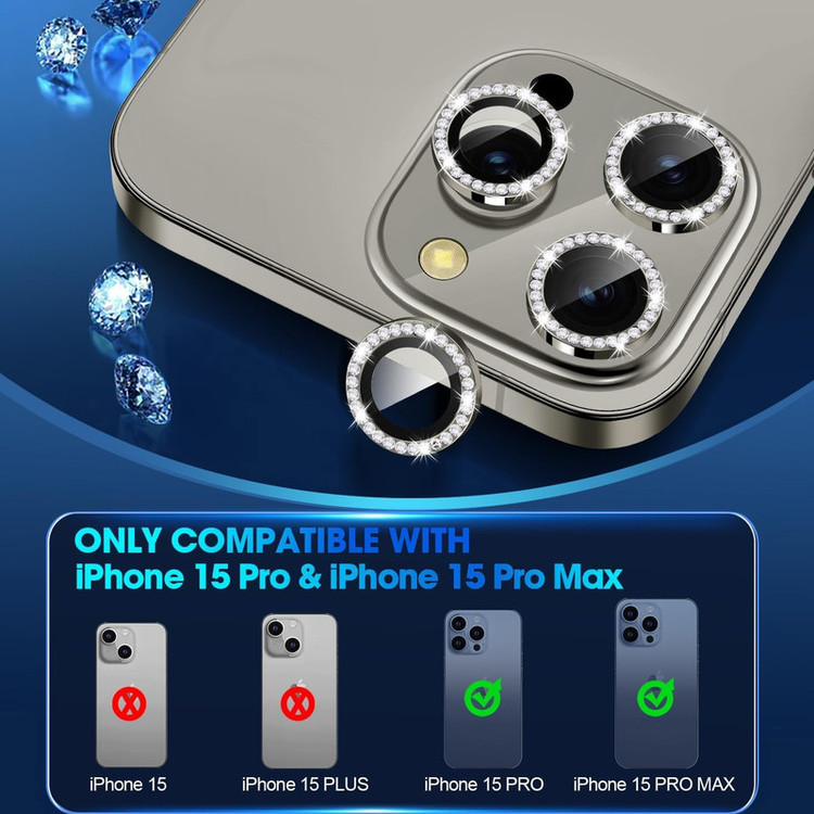 محافظ لنز دوربین گوف مدل Diamond Ring مناسب برای گوشی موبایل اپل iPhone 15 Pro /15 Pro Max