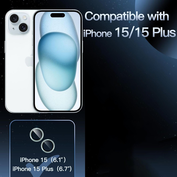 محافظ لنز دوربین گوف مدل Ring Metal مناسب برای گوشی موبایل اپل iPhone 15 / 15 Plus