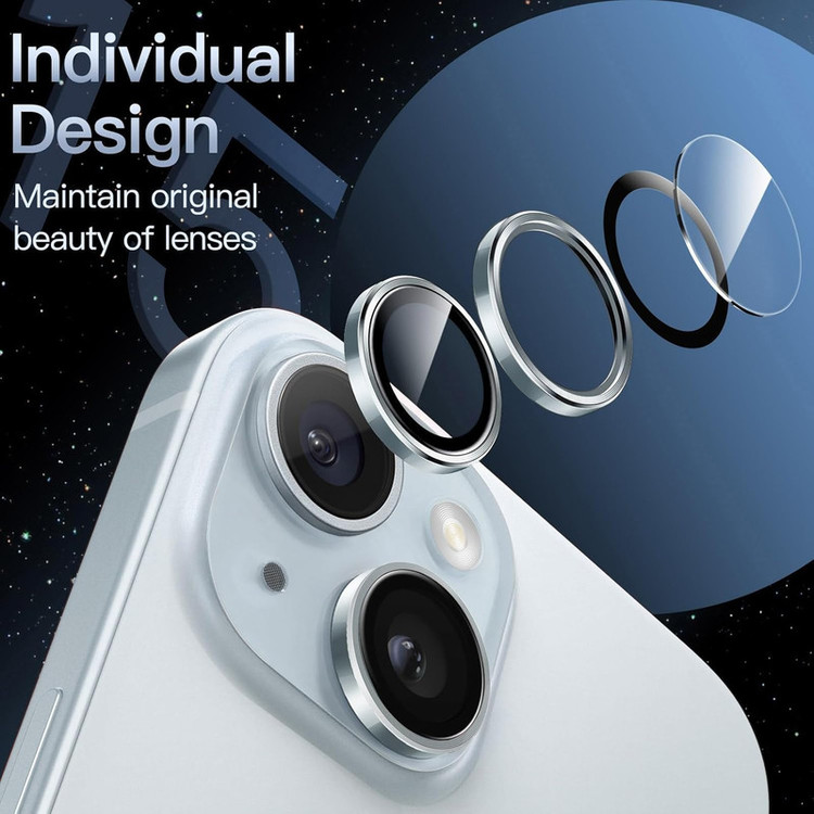 محافظ لنز دوربین گوف مدل Ring Metal مناسب برای گوشی موبایل اپل iPhone 15 / 15 Plus