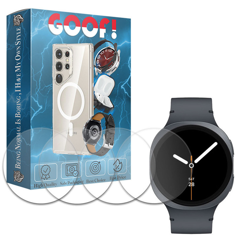 محافظ صفحه نمایش گوف مدل Tempered Glass مناسب برای ساعت هوشمند سامسونگ Galaxy Watch 8 Classic 46mm بسته چهار عددی