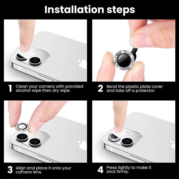 محافظ لنز دوربین فلزی مسیر مدل Glitteri مناسب برای گوشی موبایل اپل iPhone 13 / 13 mini