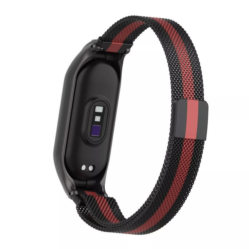 بند گوف مدل Milanese-B مناسب برای ساعت هوشمند شیائومی Mi band 7 به همراه کاور