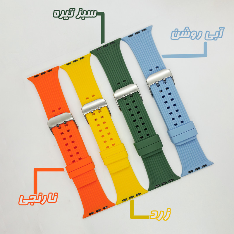 بند گوف مدل Silicone Silix-G مناسب برای اپل واچ سری 1/2/3/4/5/6/7/8/9/SE/ULTRA/ULTRA 2 سایز 42/44/45/49 میلی متری
