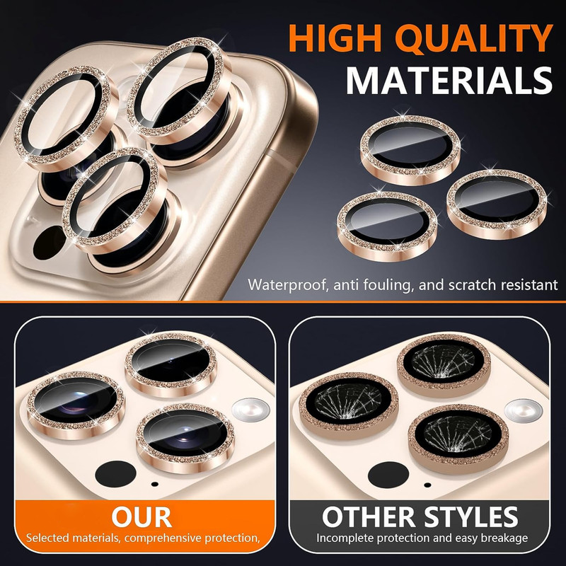 محافظ لنز دوربین گوف مدل Luxury Crystal مناسب برای گوشی موبایل اپل iPhone 13 Pro /13 Pro Max