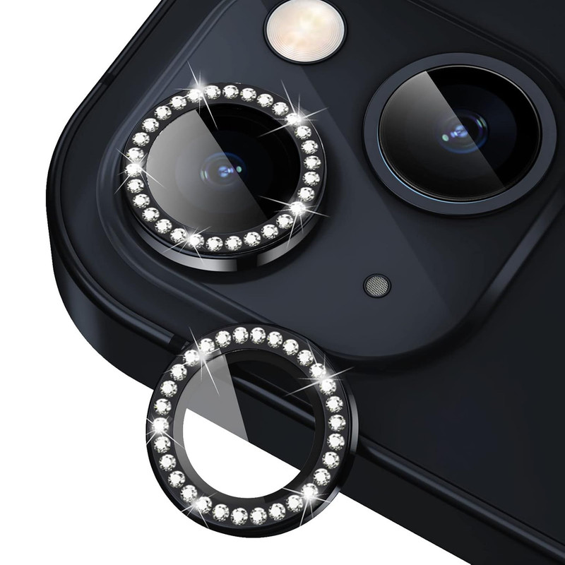 محافظ لنز دوربین گوف مدل رینگی نگین دار مناسب برای گوشی موبایل اپل iPhone 13 / 13 Mini