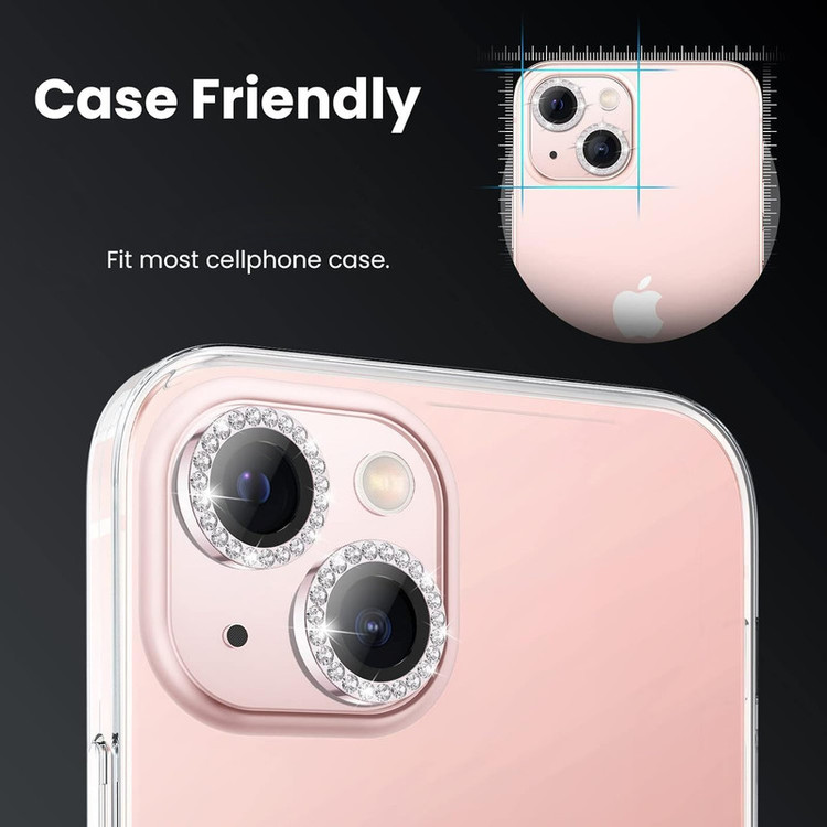 محافظ لنز دوربین گوف مدل رینگی نگین دار مناسب برای گوشی موبایل اپل iPhone 13 / 13 Mini