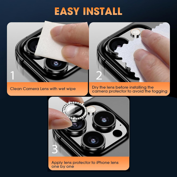 محافظ لنز دوربین گوف مدل رینگی نگین دار مناسب برای گوشی موبایل اپل iPhone 13 / 13 Mini