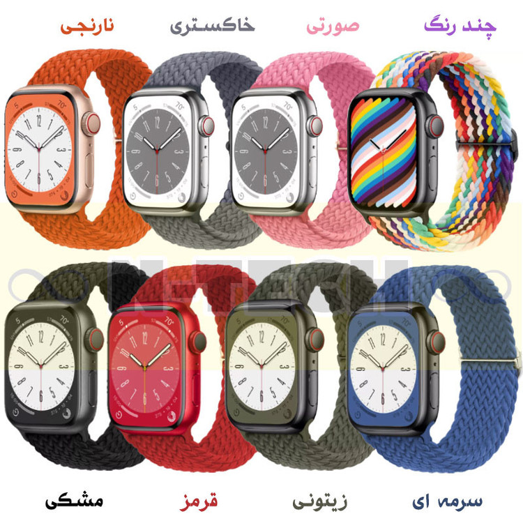 بند انتک مدل Braided Solo Loop مناسب برای اپل واچ سری 1/2/3/4/5/6/7/8/9/SE/ULTRA/ULTRA 2 سایز 42/44/45/49 میلی متری