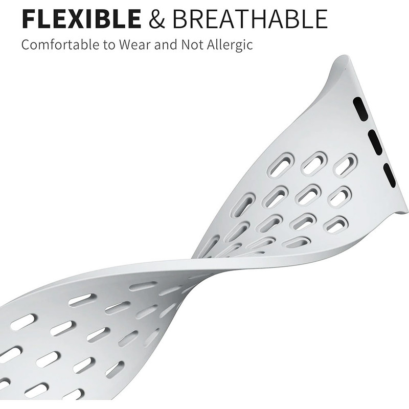 بند گوف مدل Breathable Silicon Magnetic مناسب برای اپل واچ سری 1/2/3/4/5/6/7/8/9/SE/ سایز 38/40/41mm