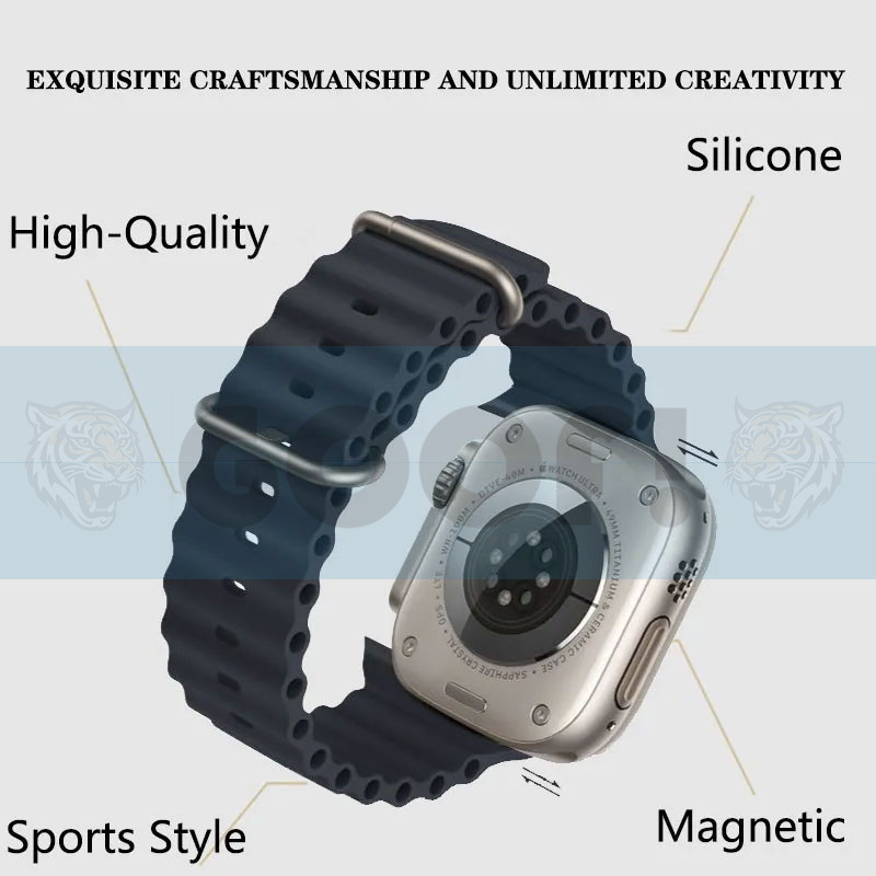 بند گوف مدل Ocean Silic Strap مناسب برای اپل واچ Ultra 49mm / Ultra 2 49mm