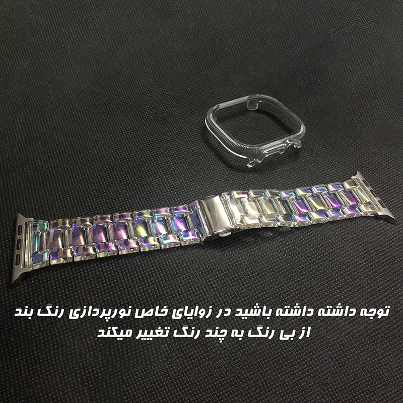 بند گوف مدل Clear-CV مناسب برای اپل واچ سری 1 / 2 / 3 سایز 42 میلی متری به همراه کاور