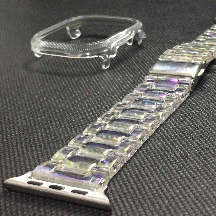 بند گوف مدل Clear-CV مناسب برای اپل واچ سری 1 / 2 / 3 سایز 42 میلی متری به همراه کاور