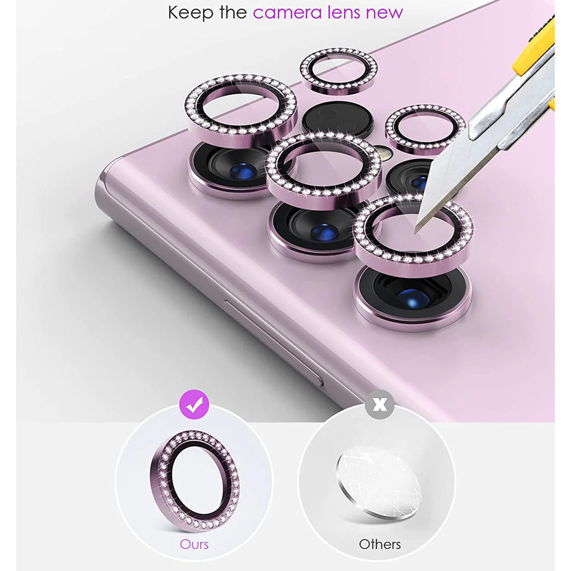 محافظ لنز دوربین گوف مدل Diamond مناسب برای گوشی موبایل سامسونگ Galaxy S23 Ultra