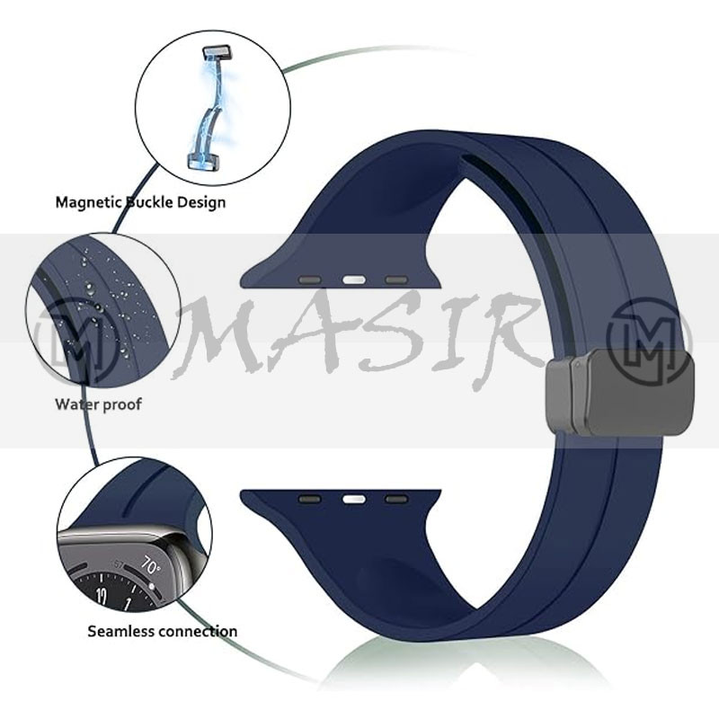 بند مسیر مدل Bracelet Correa Magnetic مناسب برای اپل واچ سری 1/2/3/4/5/6/7/8/9/SE/ULTRA سایز 42/44/45/49 میلی متری