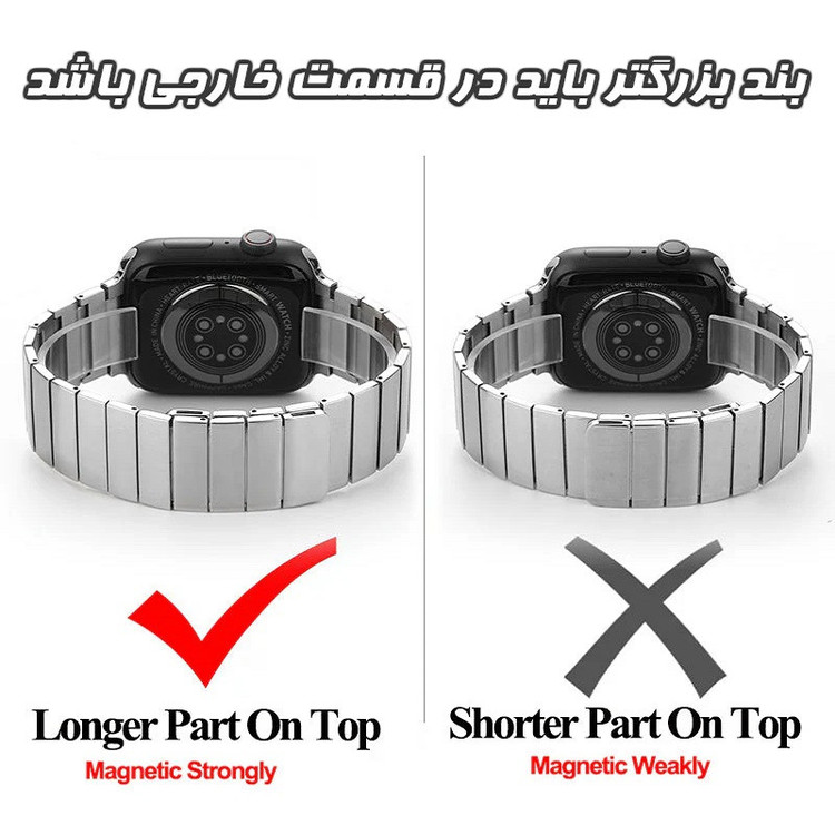 بند گوف مدل Luxury Magnet مناسب برای اپل واچ سری 10 سایز 46 میلی متری
