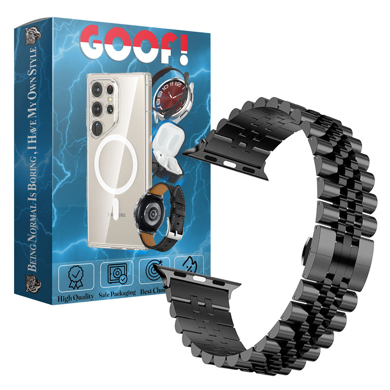 بند گوف مدل Stainless 5Bead مناسب برای اپل واچ Ultra 49mm