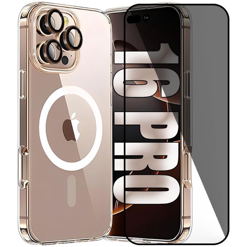 کاور مسیر مدل Totally Protect مناسب برای گوشی موبایل اپل iPhone 16 Pro به همراه محافظ صفحه نمایش و محافظ لنز دوربین