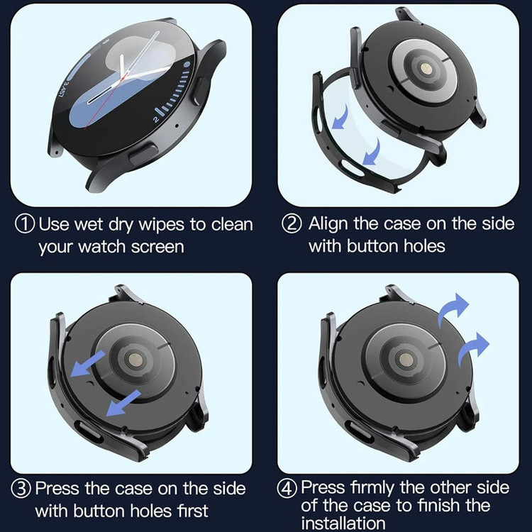بند گوف مدل BLKG Silicone Magnet مناسب برای ساعت هوشمند سامسونگ Galaxy Watch 7 44mm به همراه کاور