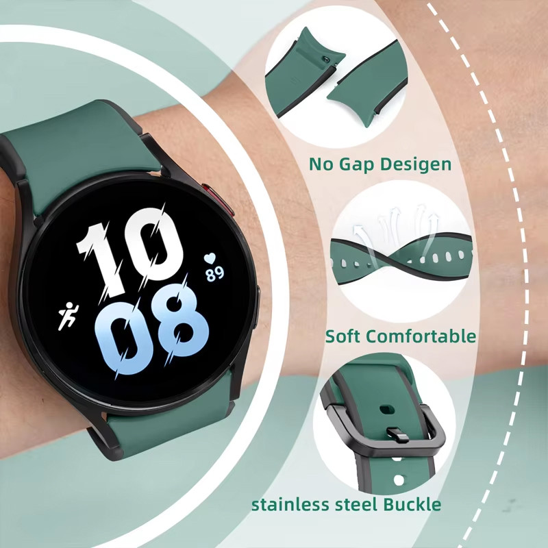 بند گوف مدل Silicone TC مناسب برای ساعت هوشمند سامسونگ Galaxy Watch 4/5/6/7/FE سایز 40/43/44/46/47 میلی متری