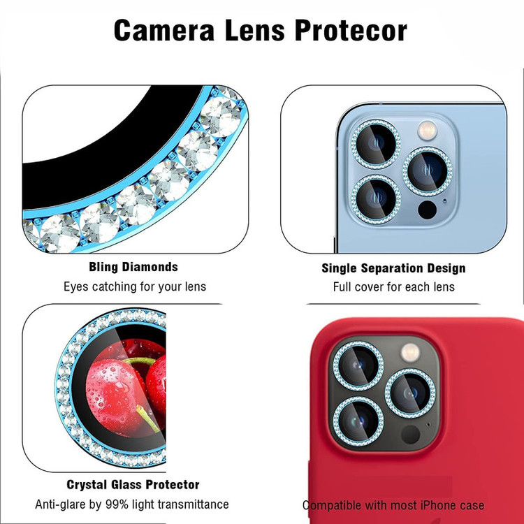 محافظ لنز دوربین گوف مدل Diamond Ring مناسب برای گوشی موبایل اپل iPhone 13 Pro /13 Pro Max