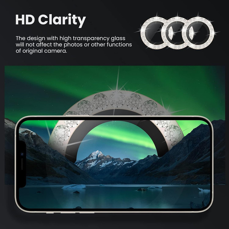 محافظ لنز دوربین گوف مدل Diamond Ring مناسب برای گوشی موبایل اپل iPhone 13 Pro /13 Pro Max