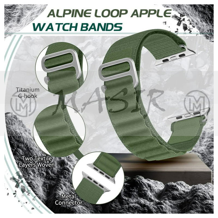 بند مسیر مدل Loop Alpine Band مناسب برای اپل واچ سری 9 سایز 41 میلی متری